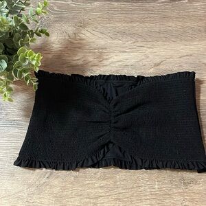 PINK black bandeau swim top